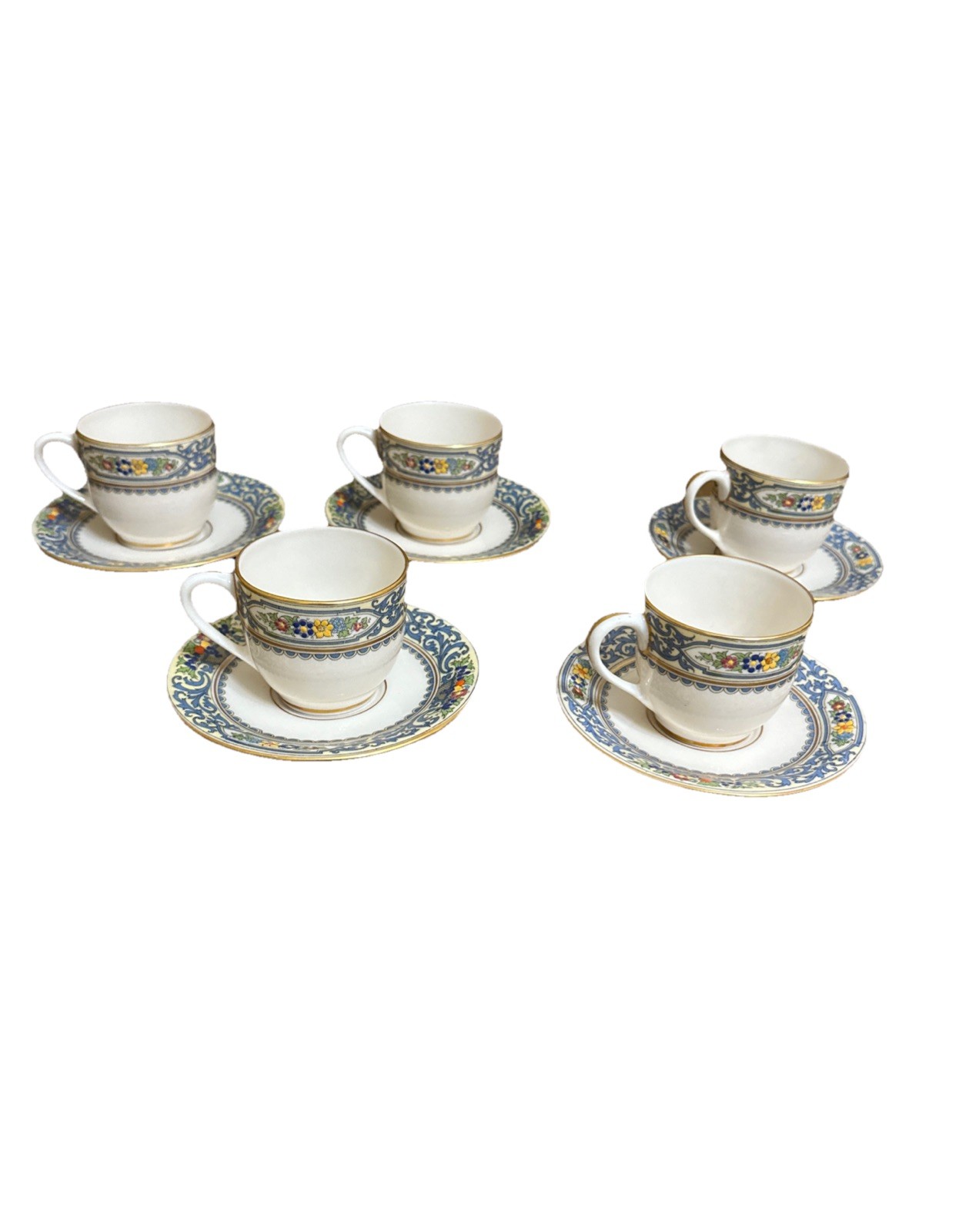 Lenox Autumn Vintage Tea Cups & Saucers Set of 5 - Tea Cup Set