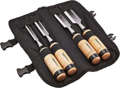 Amazon Basics 4Stück Stabiles Holzbearbeitungs-, Holzmeißel-Set Aus Chrom-Vanadi