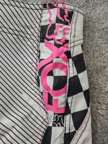 Fox Women’s Swim Trunks Board Shorts White Pink Black Size 1 - Picture 4 of 10