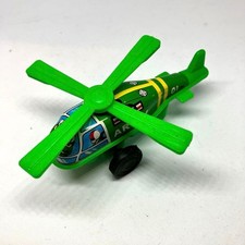 Vintage Japanese Tin Toy Helicopter Military Green Showa Era