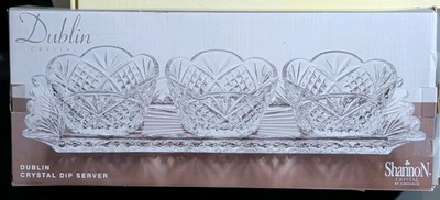 Shannon Crystal by Godinger Dublin Crystal Dip Server Set 4pc 16-3/4'' MPN 25570