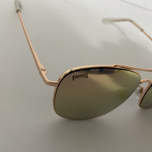 Gafas de sol Pugs #M4 aviador con marco de metal tinte azul lentes espejadas - LEER ANUNCIO - Imagen 14 de 14