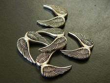 19MM Delicate Antiqued Metal Alloy Silver Angel Wing Beads - Silver Angel Wing