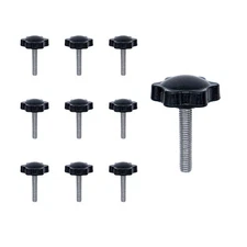 Thumb Screw Bolts M6 x 25mm 304 Stainless Steel Black Star Knob 20 PCS