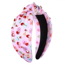Valentines Day Headband Women XOXO LOVE Candy Heart Knotted Crystal Top Knot