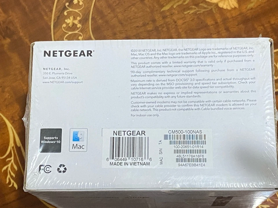 Netgear CM500 High Speed Cable Modem DOCSIS 3.0 Xfinity Cox Spectrum Comcast Nib - Image 3 of 4