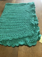 Hand Crochet Afghan Throw Blanket 52x52 sofa recliner lap comes in organza bag