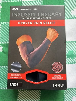 NEW in box MCDAVID Infused Therapy Buttersoft Arm Sleeve L Large - Slate Blue