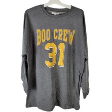 Grayson Threads Gray Lightweight Sweatshirt Dress "Boo Crew 31", Size M, NWT