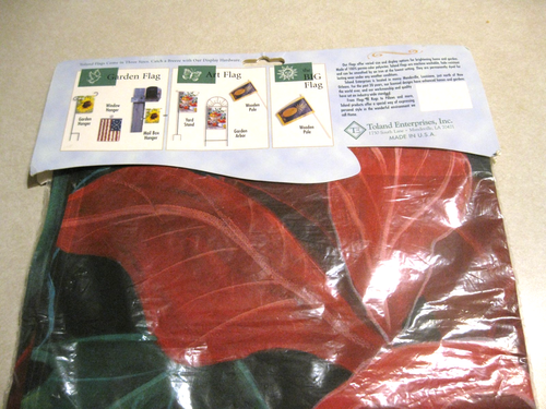 NEW Red Grand Poinsettia Art Flag Toland Large 24” X 36” USA Made Fade Resistant - Picture 8 of 11