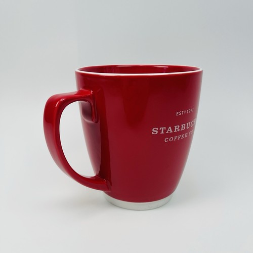 STARBUCKS Large Red White Est 1971 Starbucks Coffee Co. Mug Cup 18 oz - Picture 8 of 15