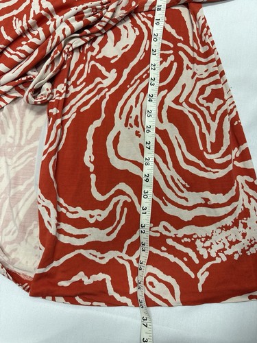 DVF Diane vonFurstenberg Vintage Justin Silk Red Orange White Wrap Dress 6 - Picture 20 of 20