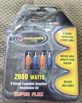 Amplifier Wiring Kit  8-Gauge 2000-Watt Super Flex Car Audio New Box Damage 