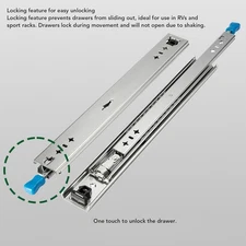 1 Pair 12in Self Locking Drawer Slides 53mm Width 3 Sections Heavy Duty Drawer