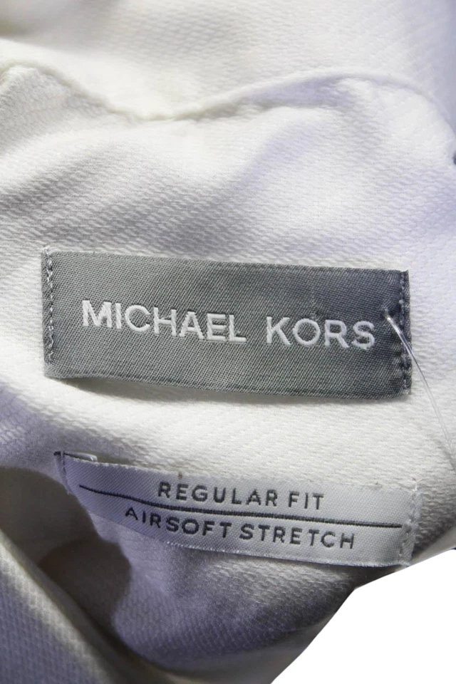 Michael Kors Mens White Regular Fit Long Sleeve Button Down Dress Shirt Size L - Image 4 of 4