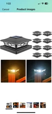 Solar Post Cap Lights Outdoor 8Pack, with Edison LED Bulbs, Fence Post Lights...