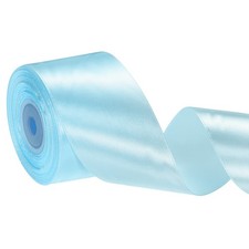 24 Yards 2" Wide Satin Ribbon Single Face Solid Fabric Ribbon, Blue