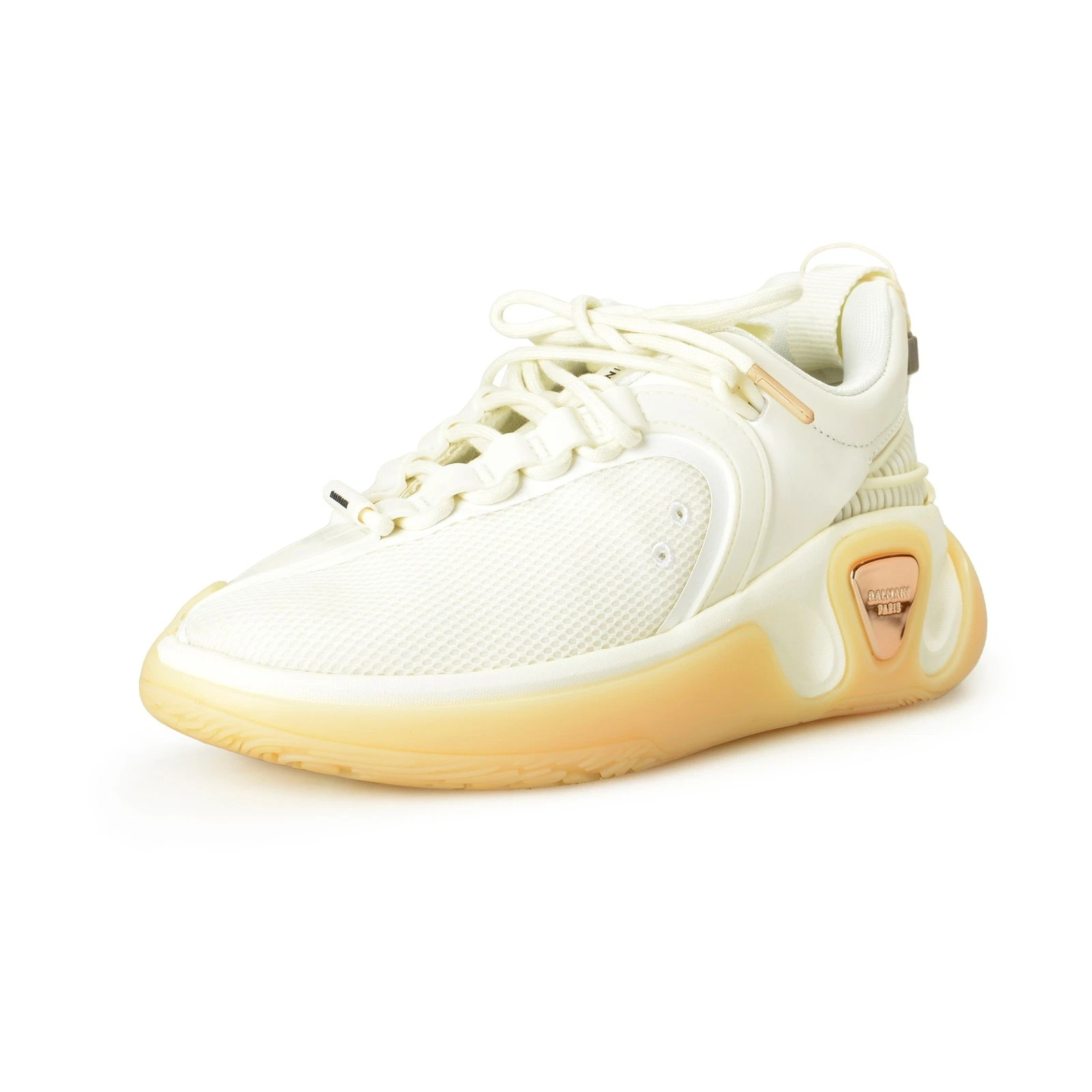Balmain — Balmain Women's "B Runner" Canvas & Leather Athletic Sneakers Shoes US 7 EUR 37