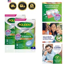 3 Minute Antibacterial Dental Appliance Cleanser Tablets, 90 Count 2 Pack