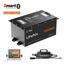 LiTime 48V 100Ah Bluetooth Metal Case Lithium Battery 200A BMS OTA For Golf Cart