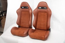 1 Pair Universal Car Reclinable Bucket Seats Pu Leather Adjustable Racing Seats