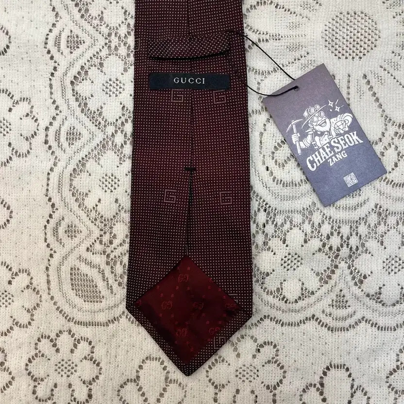 Gucci Dot Burgundy Tie #csz3131 thumbnail 9