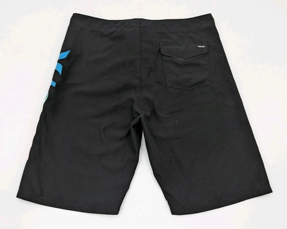 Hurley Boys Mens Bright Black Rainbow Boardshorts Swim Trunks Size 18/29 - Image 2 of 4