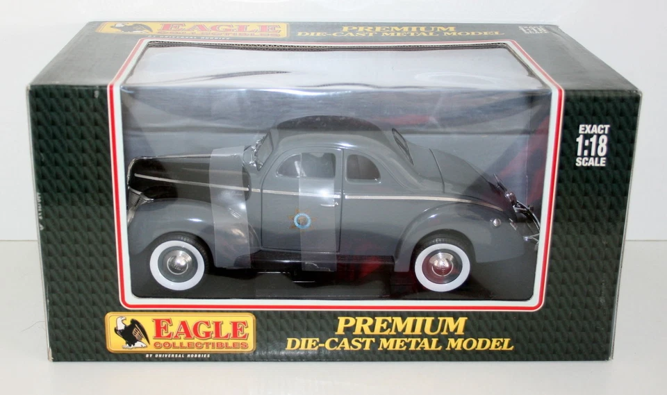 EAGLE RACE 1/18 3815 1940 FORD COUPE HIGHWAY PATROL CAR GREY - Image 2 of 3