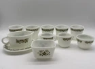 Vintage Pyrex White Green Spring Blossom Crazy Daisy Covered 11 Piece Lot