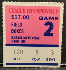 1982 NL National League Championship Series Game 2 Ticket Stub Cardinals Sku687B