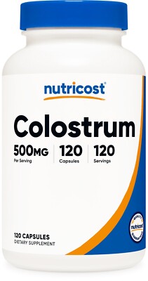 Nutricost Colostrum Capsules 500mg, 120 Capsules - Gluten Free, Non-GMO