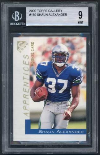 2000 Topps Gallery Shaun Alexander Seattle Seahawks #159 BGS 9 MINT Rookie Card