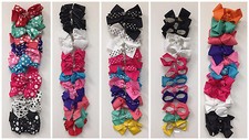 New 24PC Baby Girls Large Double Layers Hairbow Hair Bows Grosgrain Ribbon Clips