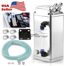 Silver Billet Square Aluminum Engine Oil Catch Tank Can Reservoir Breather 2