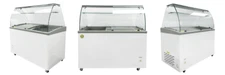 Gelato Freezer Display Case Ice Cream Display Freezer 50" Wide W/ Glass Cover