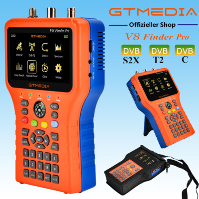 GTMEDIA V8Finderpro HD 4,3 Zoll LCD DVB-S/S2+Kabel/T/T2 Satfinder Messgerät Akku
