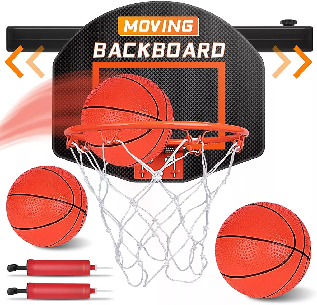 Moving Mini Basketball Hoop Indoor for Kids & Adults 3 Balls & 2 Air Pumps  NEW