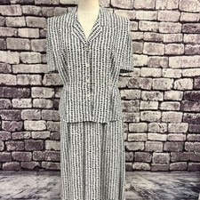 Evan-Picone 2 Piece Blouse Skirt Outfit Size 12 100 Polyester