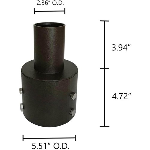 3" 4" 5'' 6'' Round Pole Reducer Tenon Adapter for 2-3/8" Slipfitter Mount - Picture 14 of 21