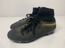 Nike JR Phantom 3 Academy DF FG Youth Soccer Cleats Black Gold AH7287-090 Sz 4.5