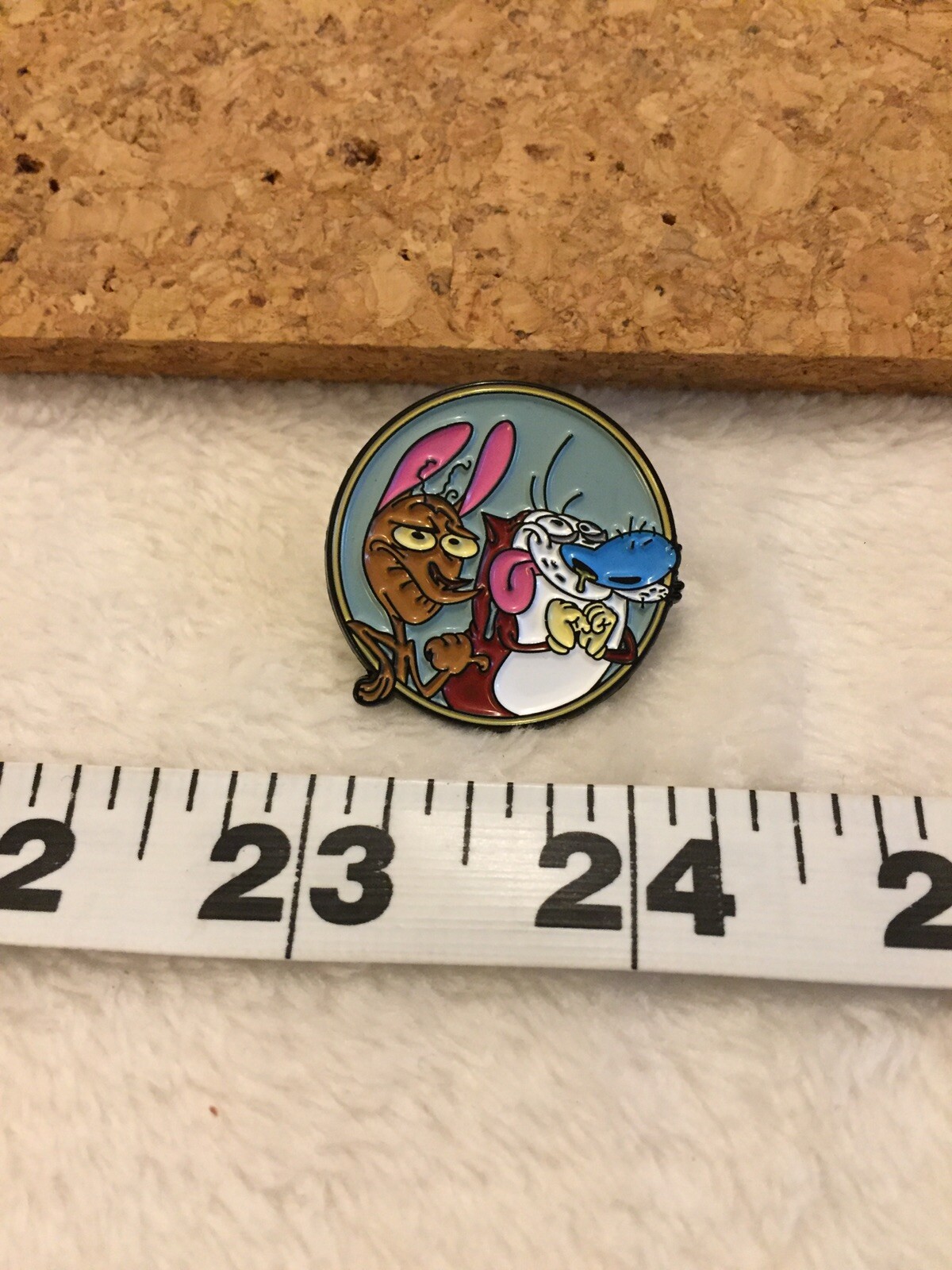 Cartoon Enamel Lapel Pin Ren And Stimpy Characters Fun Cute New