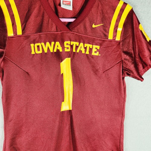 Nike IOWA STATE ISU CYCLONES Red #1 COLLEGE FOOTBALL JERSEY YOUTH Small 4 - 6 - Picture 7 of 14