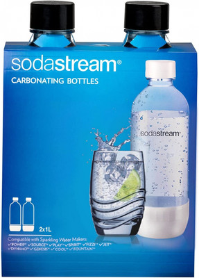 Sodastream 1l Carbonating Bottles- Black (Twin Pack) 1L Pack Of 2, 