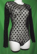 NEW HANKY PANKY 1D8504 BK AFTER MIDNIGHT ALL TIED UP MESH TEDDY BODYSUIT M