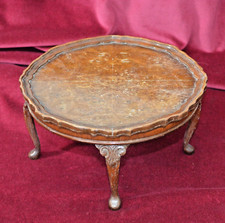 Antique Figured Walnut Miniture Apprentice Peice Pie Crust Edge Coffee Table