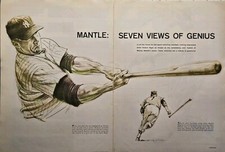Mickey Mantle Seven Views Robert Riger Sketch Art Vintage Magazine Prints 1957