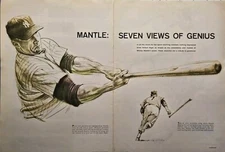 Mickey Mantle Seven Views Robert Riger Sketch Art Vintage Magazine Prints 1957