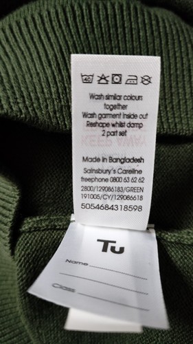 2X Kids Green School JumperUniform V-Neck 9 Years 134cm 100% Cotton NEW TU - Picture 7 of 7