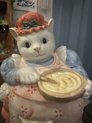 Vintage 1988 Fitz and Floyd Knightsbridge Baker Cat Cookie Jar