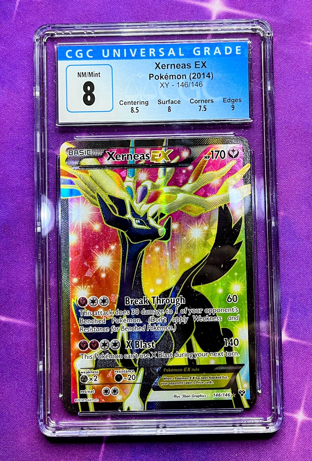CGC 8 Full Art Xerneas EX 146/146 Vivid Voltage Pokemon Card Graded NM/Mint  | eBay